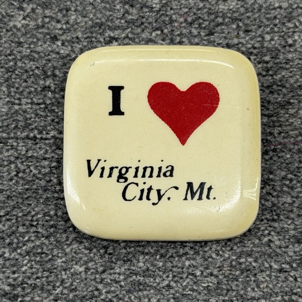 Vintage I Love Virginia City MT Fridge Magnet Travel Souvenir Montana Heart